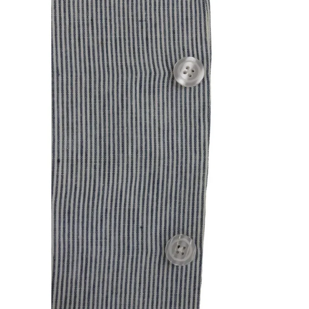 Brooks Brothers Mens Gray Striped Linen Blazer Button Size 44